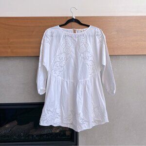 Maje Raolita Embroidered Cotton-Poplin Deess. size 1